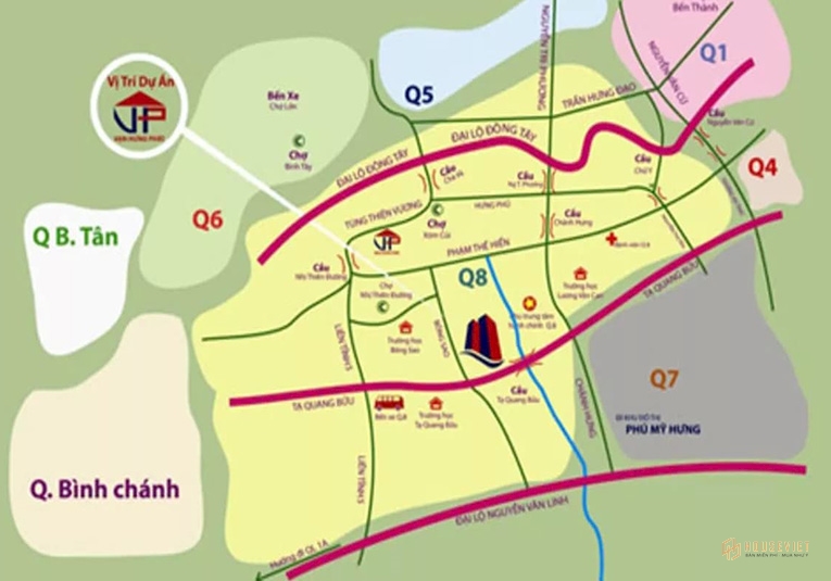 Vị trí dự án căn hộ Royal Park Riverside Quận 8