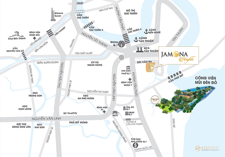 Vị trí căn hộ Jamona Heights Quận 7