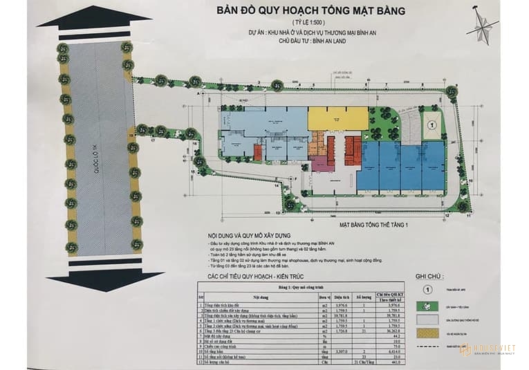 Mặt bằng dự án Bình An Tower Bình Dương