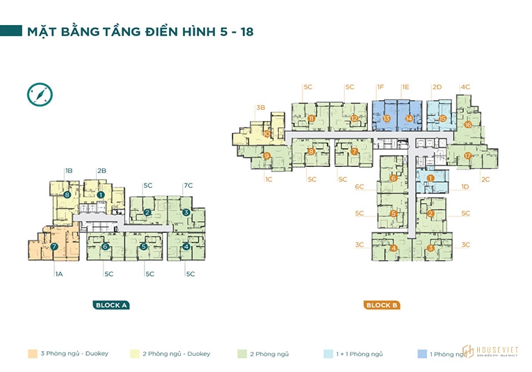 Dự án căn hộ D'Lusso - Mặt bằng tầng điển hình 5 -18