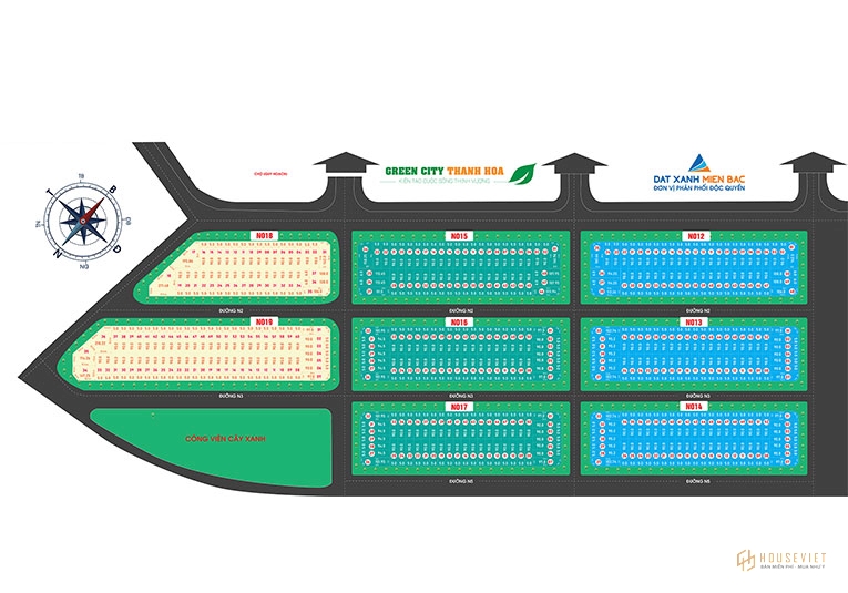 Mặt bằng dự án Green City Thanh Hóa