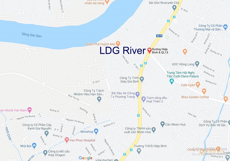 Vị trí dự án LDG River Thủ Đức