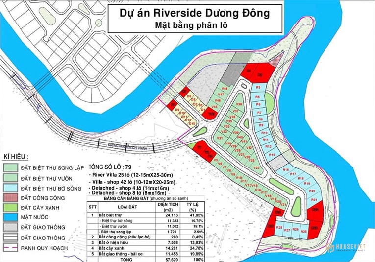 Mặt bằng dự án Royal Riverside Dương Đông Phú Quốc